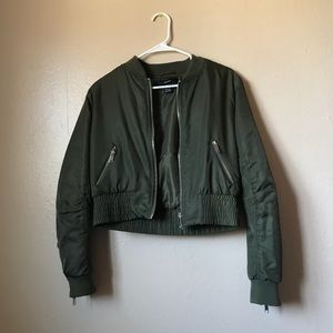 Army green bomber jacket